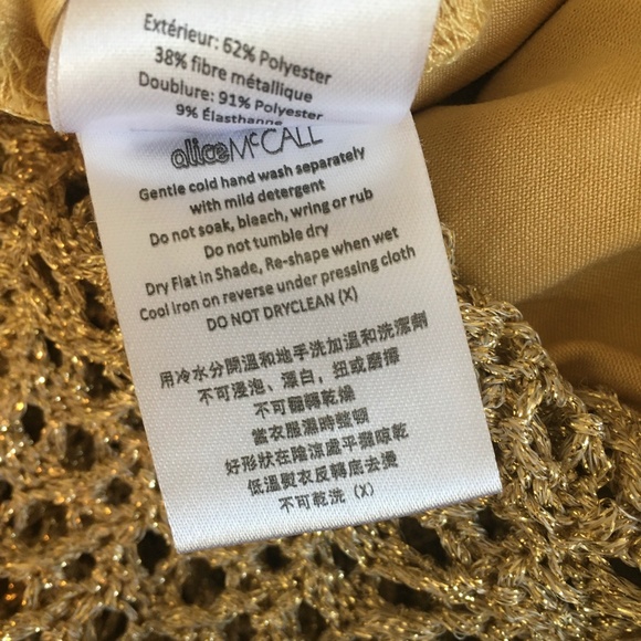 ALICE MCCALL Hot Like Fire Playsuit in Metallic Gold Romper Crochet Knit ~ 0 - Picture 13 of 15